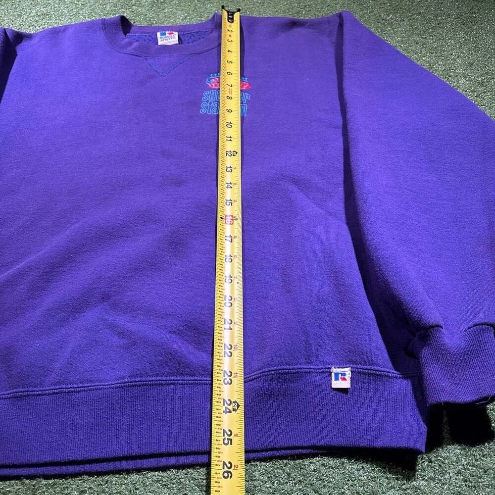 Vintage 90s Russell Athletic Sneaker Stadium Embroidered Crewneck Sweatshirt - Picture 5 of 7
